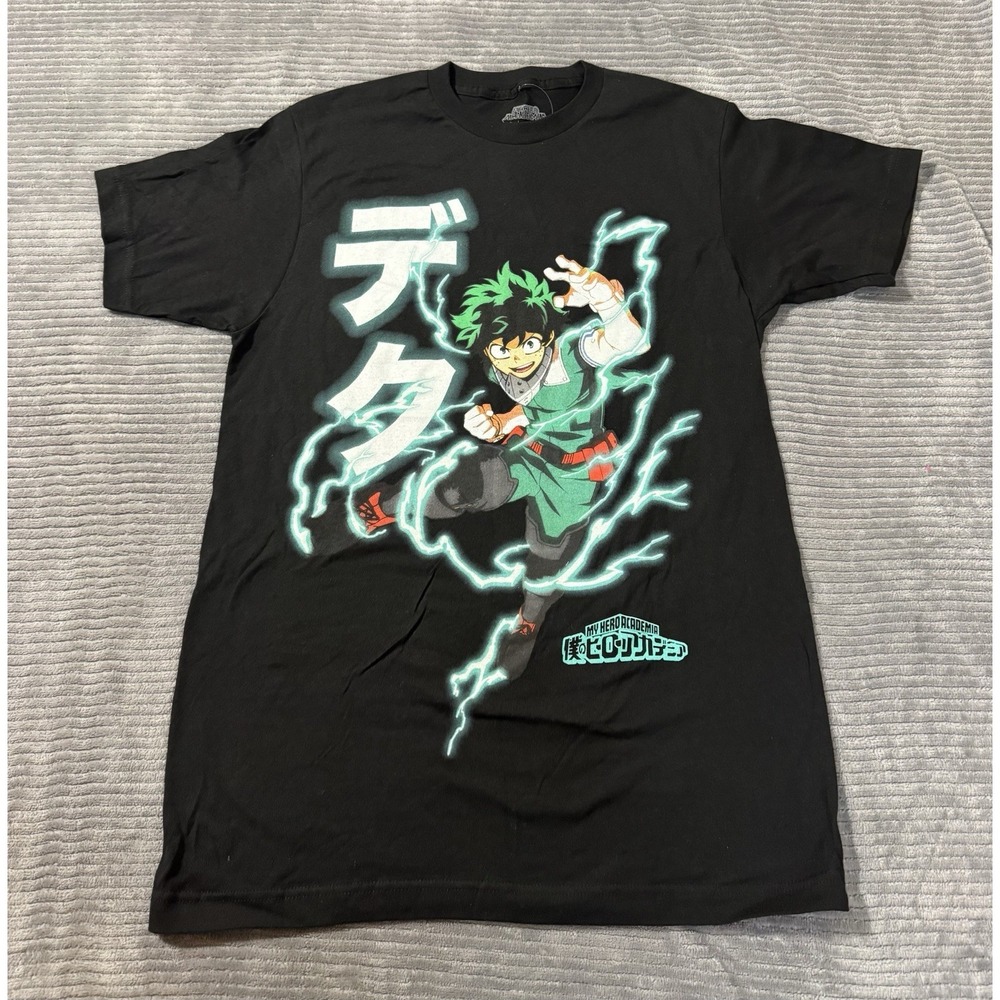 My Hero Academia Shirt Men's Medium Black Izuku Midoriya Deku Anime Graphic‎ Tee